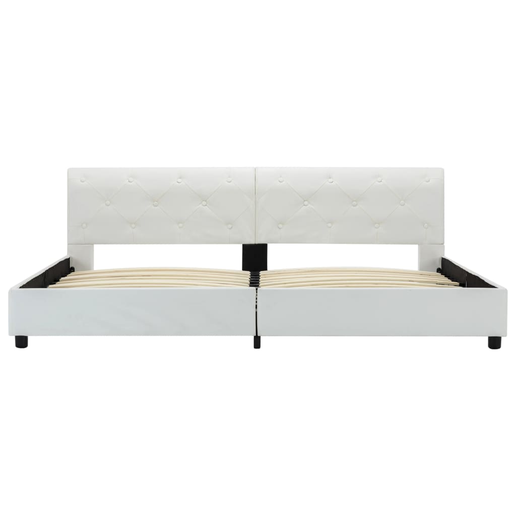 Bedframe kunstleer wit 180x200 cm