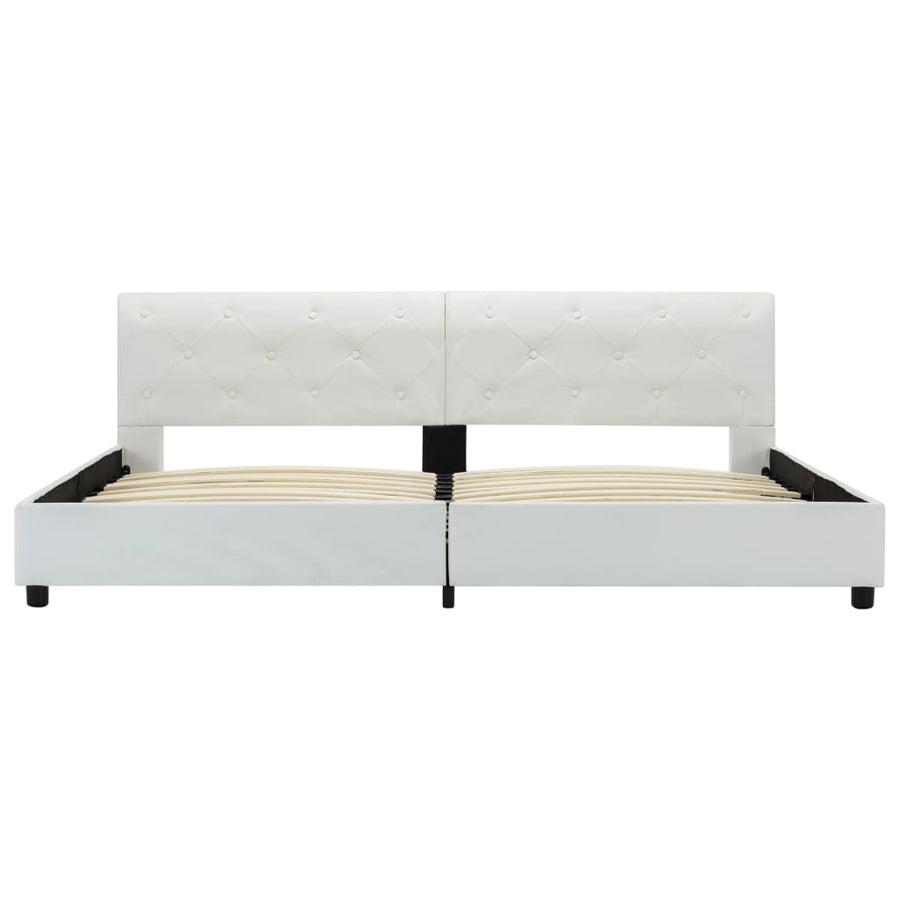 Bedframe kunstleer wit 180x200 cm