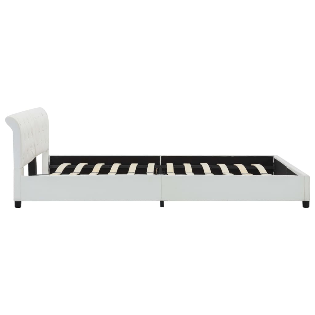 Bedframe kunstleer wit 180x200 cm
