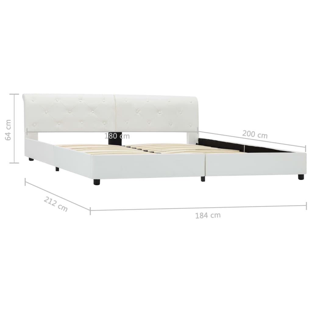 Bedframe kunstleer wit 180x200 cm