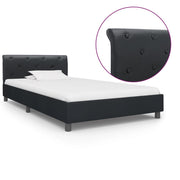 Bedframe kunstleer zwart 100x200 cm