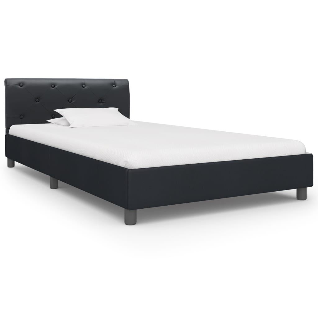 Bedframe Kunstleer 100 x 200 cm Zwart