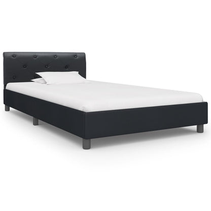 Bedframe Kunstleer 100 x 200 cm Zwart