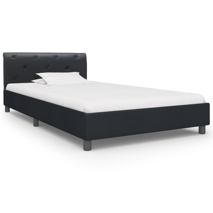 Bedframe Kunstleer 100 x 200 cm Zwart