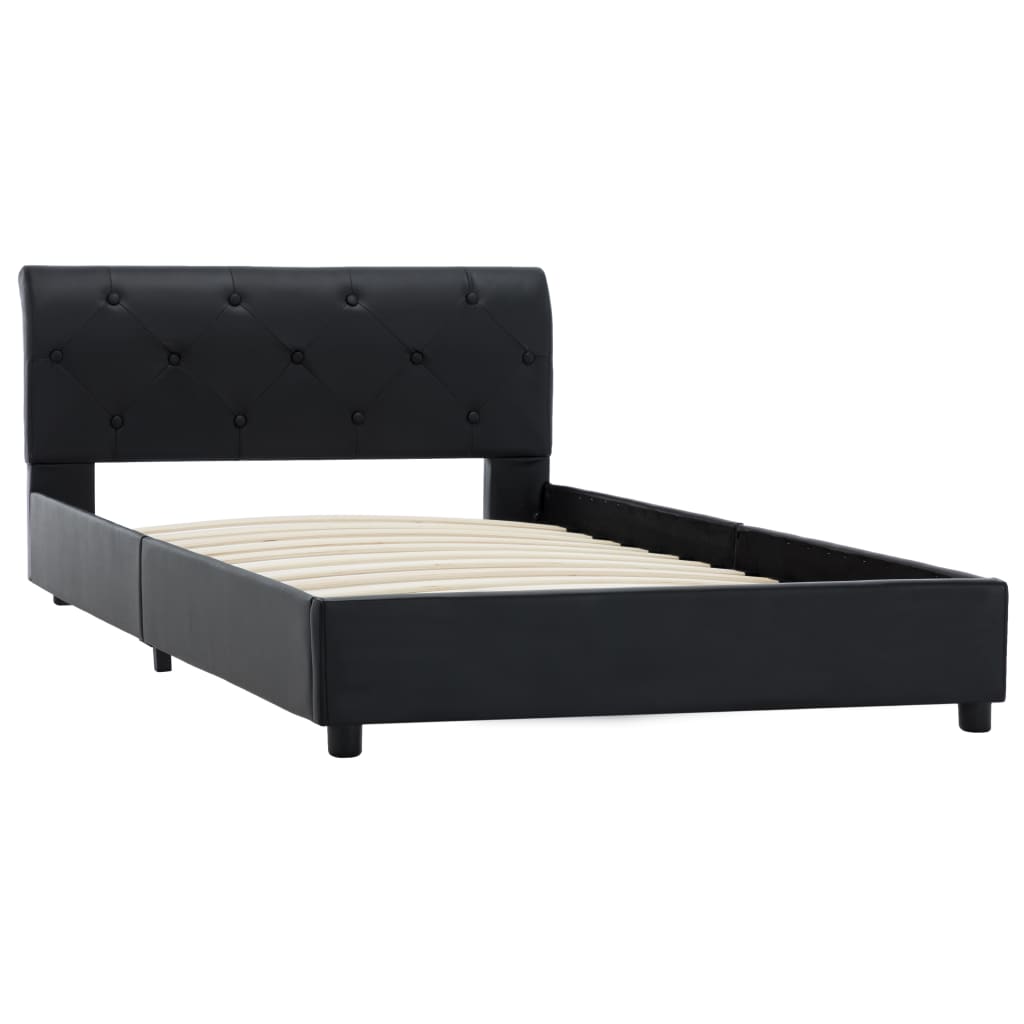 Bedframe Kunstleer 100 x 200 cm Zwart