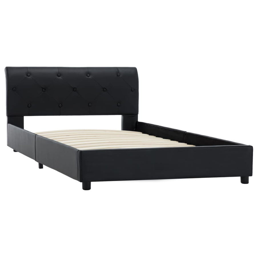 Bedframe Kunstleer 100 x 200 cm Zwart
