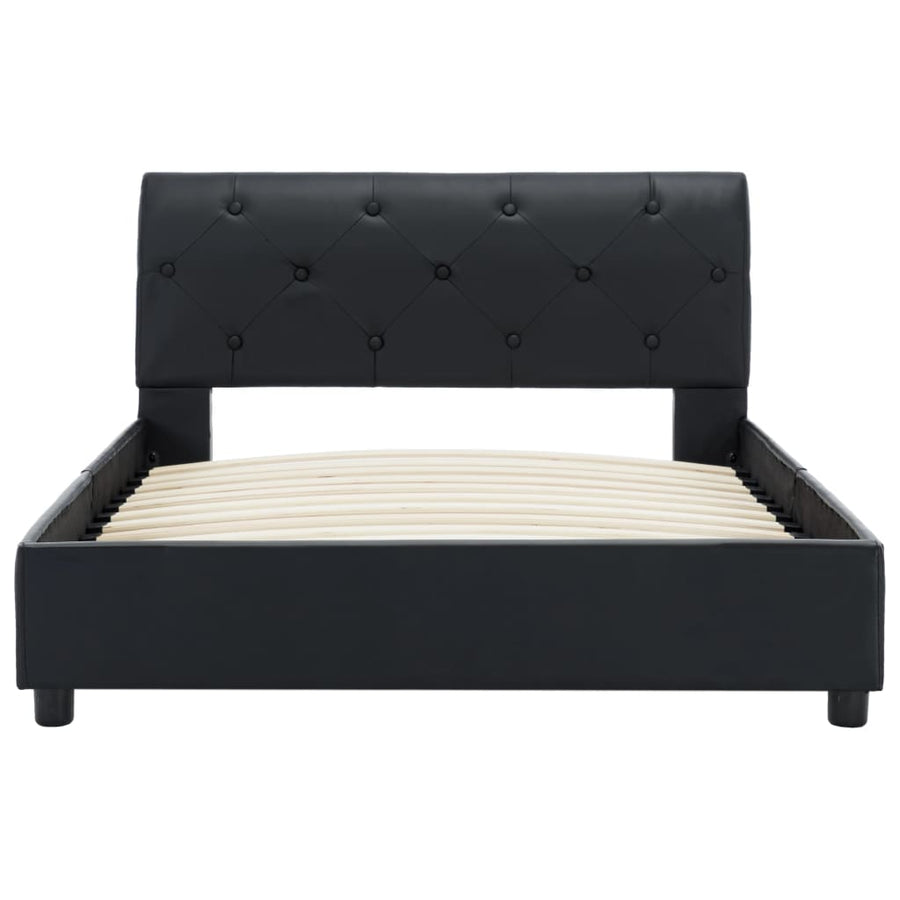 Bedframe Kunstleer 100 x 200 cm Zwart