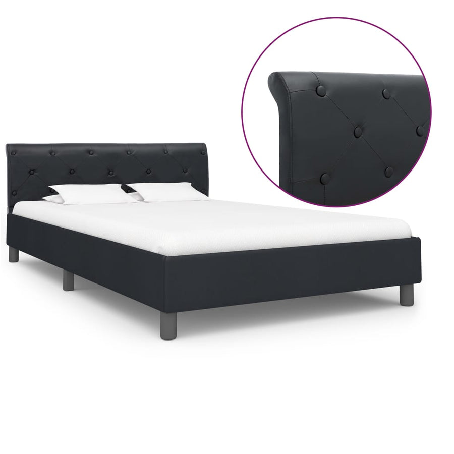 Bedframe Kunstleer Zwart 120X200 Cm 120 x 200 cm