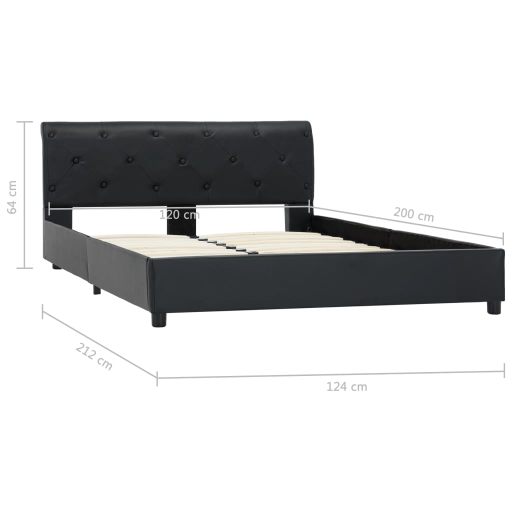 Bedframe Kunstleer Zwart 120X200 Cm 120 x 200 cm