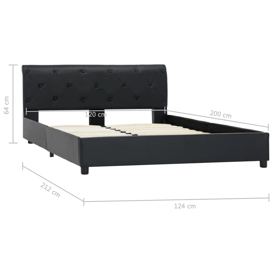 Bedframe Kunstleer Zwart 120X200 Cm 120 x 200 cm