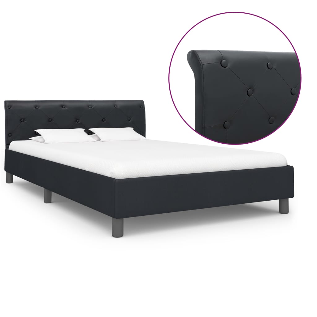 Bedframe Kunstleer 140 x 200 cm Zwart