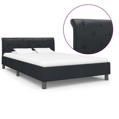 Bedframe Kunstleer 140 x 200 cm Zwart