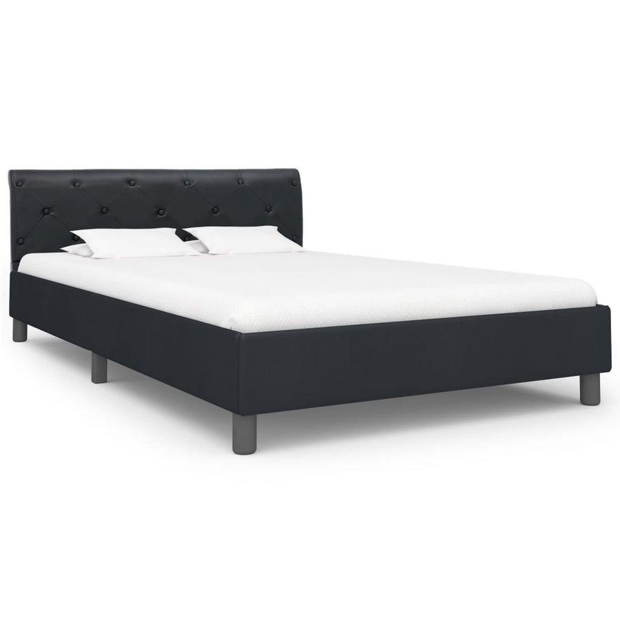 Bedframe Kunstleer 140 x 200 cm Zwart