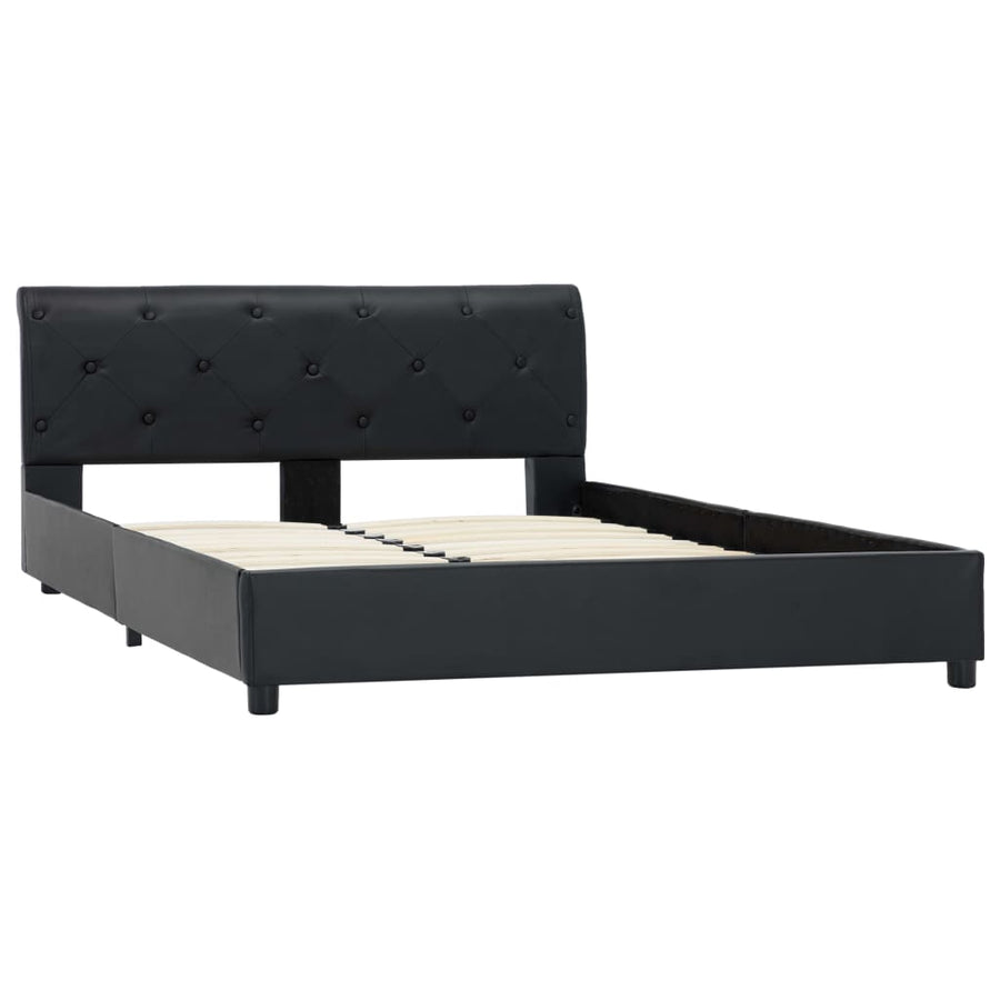 Bedframe Kunstleer 140 x 200 cm Zwart