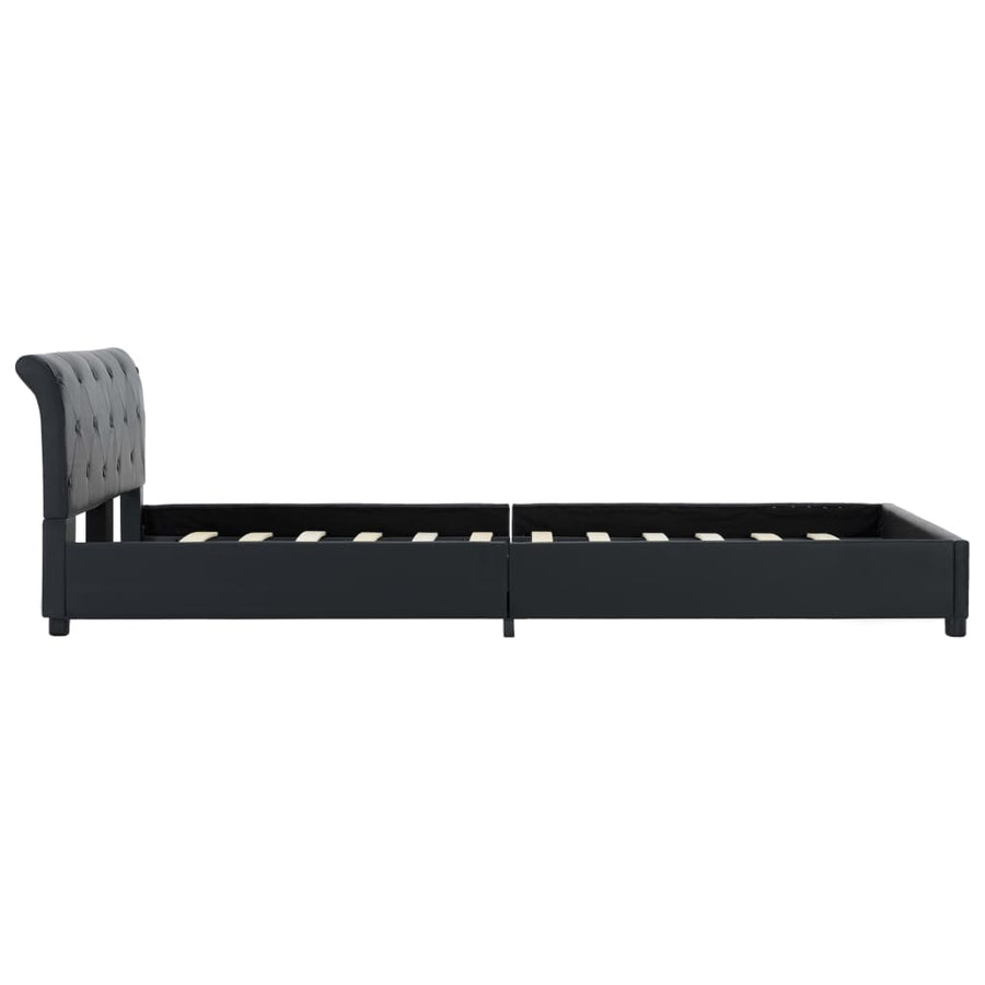 Bedframe Kunstleer 140 x 200 cm Zwart
