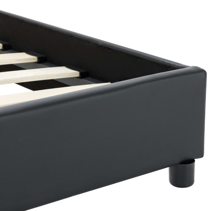Bedframe Kunstleer 140 x 200 cm Zwart