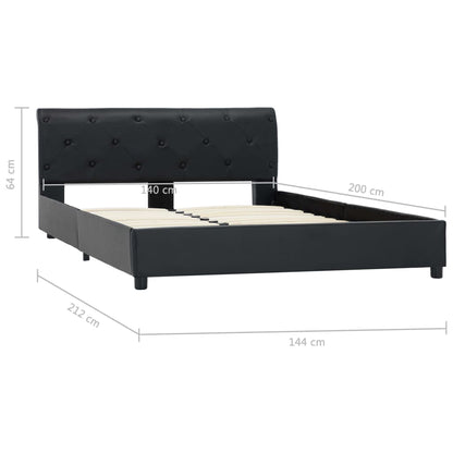 Bedframe Kunstleer 140 x 200 cm Zwart