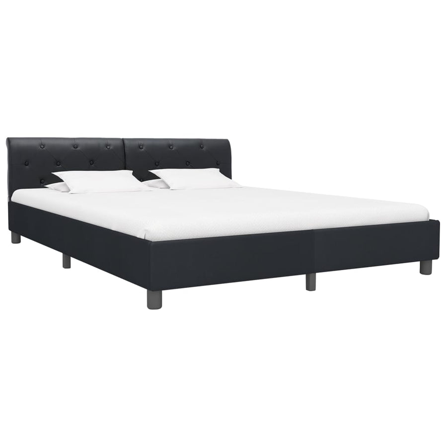 Bedframe Kunstleer 160 x 200 cm Zwart