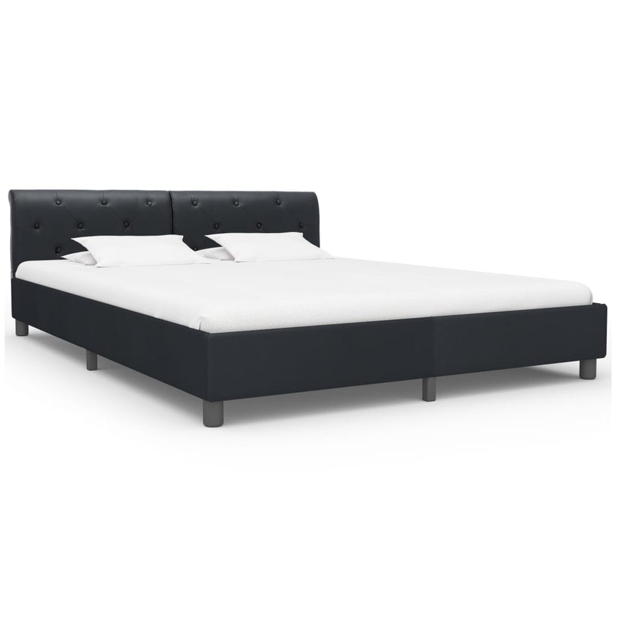 Bedframe Kunstleer 160 x 200 cm Zwart