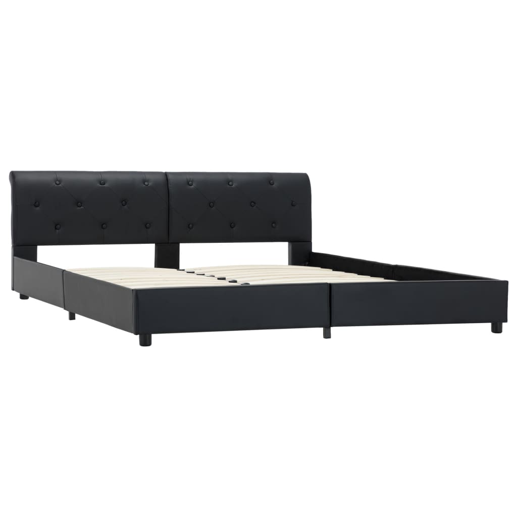 Bedframe Kunstleer 160 x 200 cm Zwart