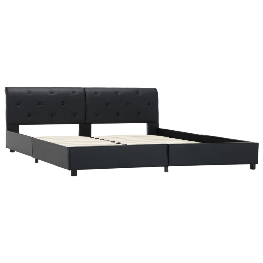 Bedframe Kunstleer 160 x 200 cm Zwart