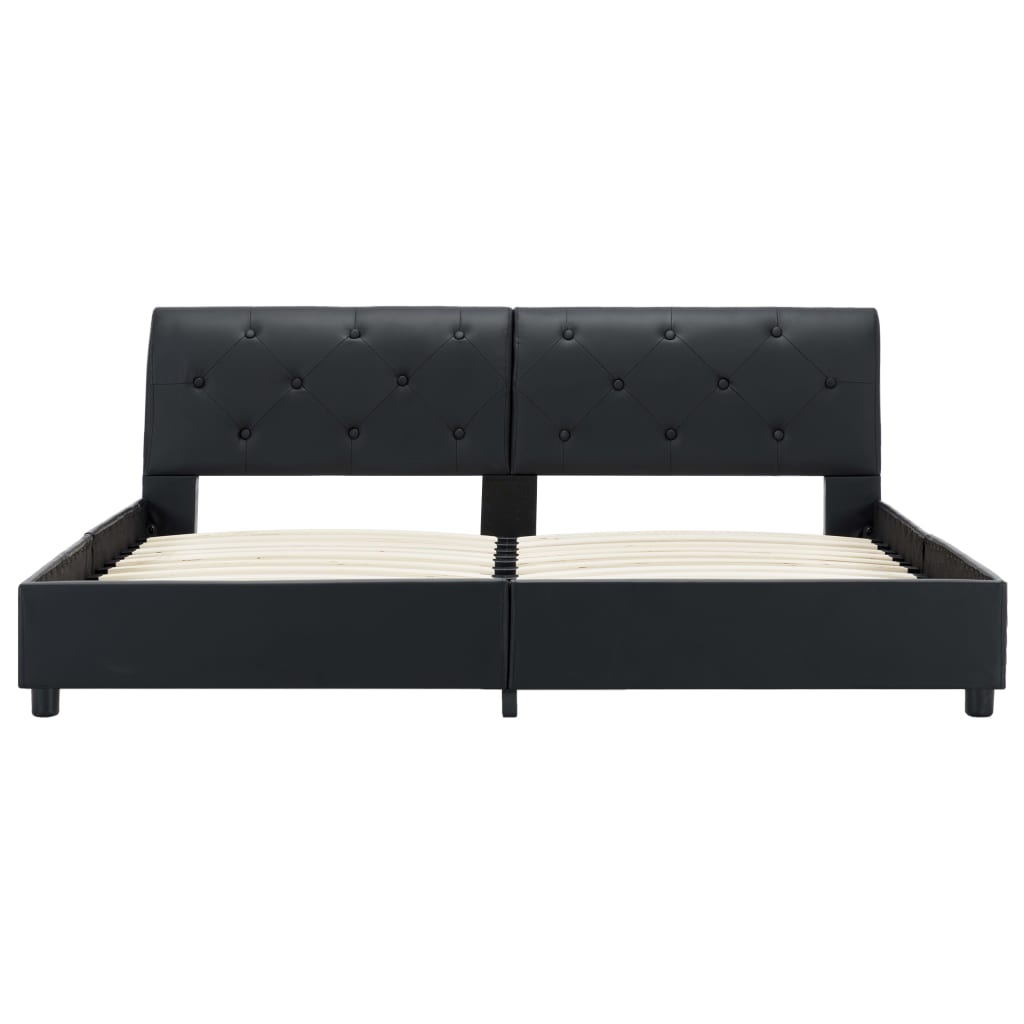 Bedframe Kunstleer 160 x 200 cm Zwart