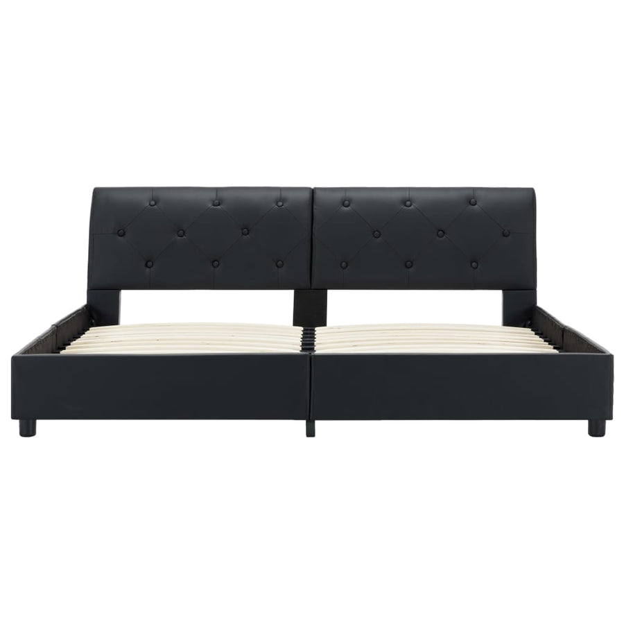 Bedframe Kunstleer 160 x 200 cm Zwart