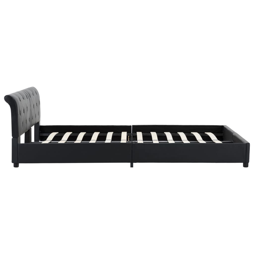 Bedframe Kunstleer 160 x 200 cm Zwart