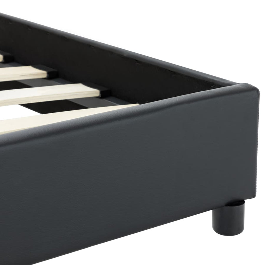 Bedframe Kunstleer 160 x 200 cm Zwart