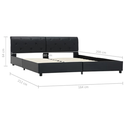 Bedframe Kunstleer 160 x 200 cm Zwart