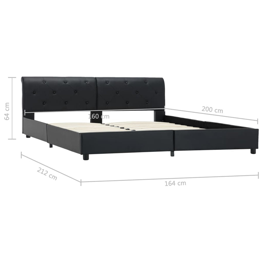 Bedframe Kunstleer 160 x 200 cm Zwart