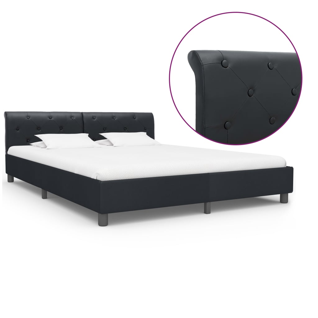 Bedframe Kunstleer Zwart 180X200 Cm 180 x 200 cm