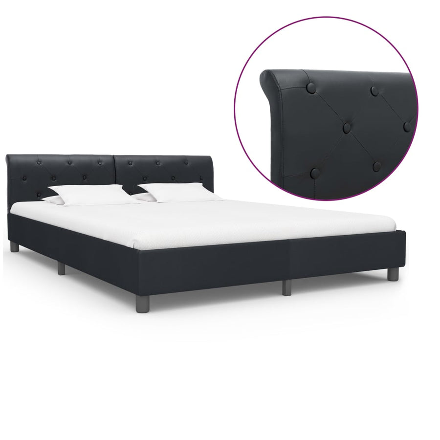 Bedframe Kunstleer Zwart 180X200 Cm 180 x 200 cm
