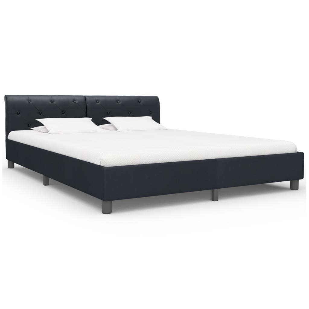 Bedframe Kunstleer Zwart 180X200 Cm 180 x 200 cm
