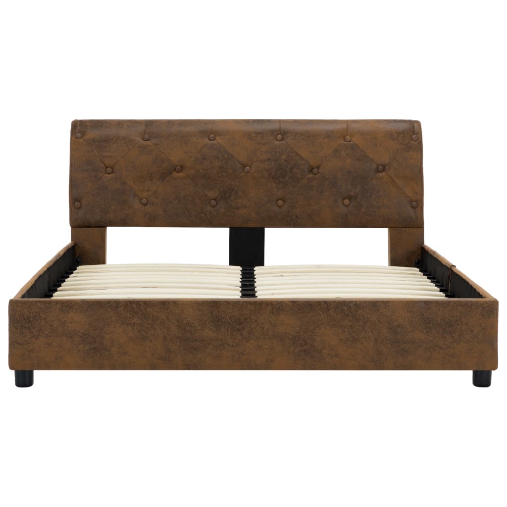Bedframe Kunstsuède 120 x 200 cm Bruin