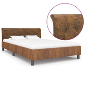 Bedframe kunstsuède bruin 140x200 cm