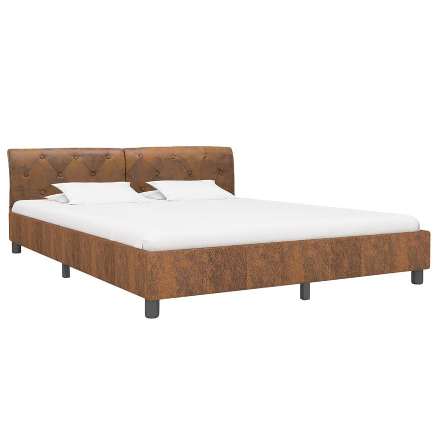 Bedframe Kunstsuède 160 x 200 cm Bruin