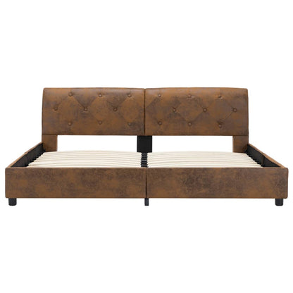 Bedframe Kunstsuède 160 x 200 cm Bruin