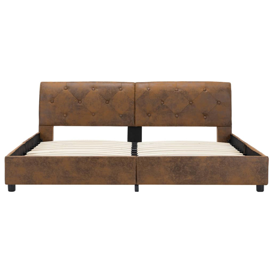 Bedframe Kunstsuède 160 x 200 cm Bruin