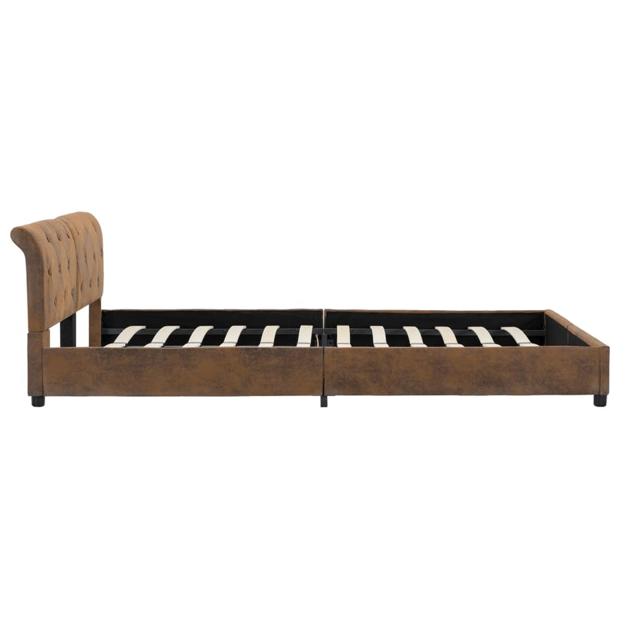 Bedframe Kunstsuède 160 x 200 cm Bruin