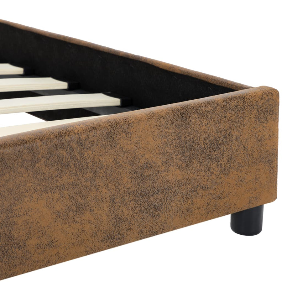 Bedframe Kunstsuède 160 x 200 cm Bruin