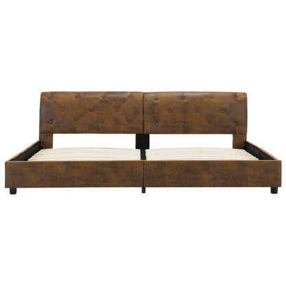Bedframe Kunstsuède 180 x 200 cm Bruin