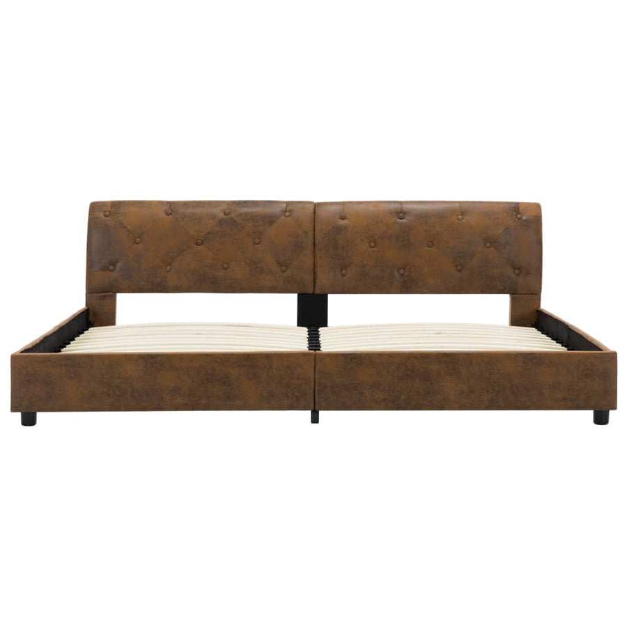 Bedframe Kunstsuède 180 x 200 cm Bruin