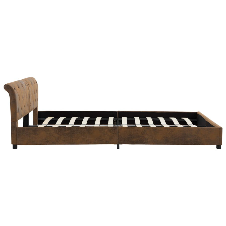 Bedframe Kunstsuède 180 x 200 cm Bruin