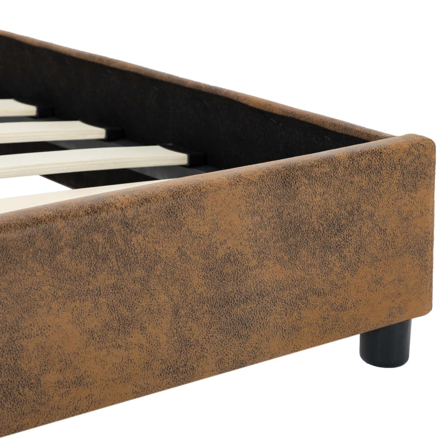 Bedframe Kunstsuède 180 x 200 cm Bruin