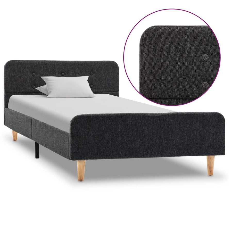 Bedframe Jute Donkergrijs 90X200 Cm 90 x 200 cm