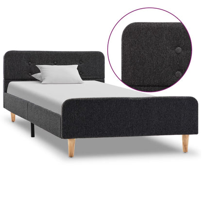 Bedframe Jute Donkergrijs 100X200 Cm 100 x 200 cm