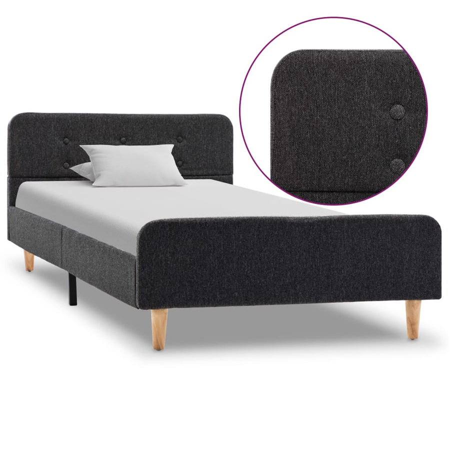 Bedframe Jute Donkergrijs 100X200 Cm 100 x 200 cm