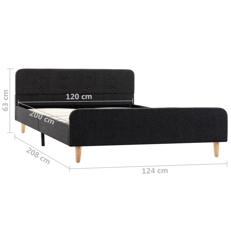 Bedframe Jute Donkergrijs 120X200 Cm 120 x 200 cm