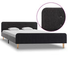 Bedframe donkergrijs jute 140x200 cm